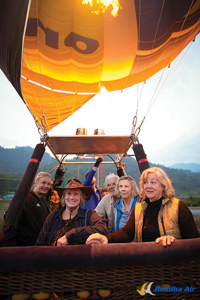 Tourists in Hot Air Balloon Adventure in Nepal